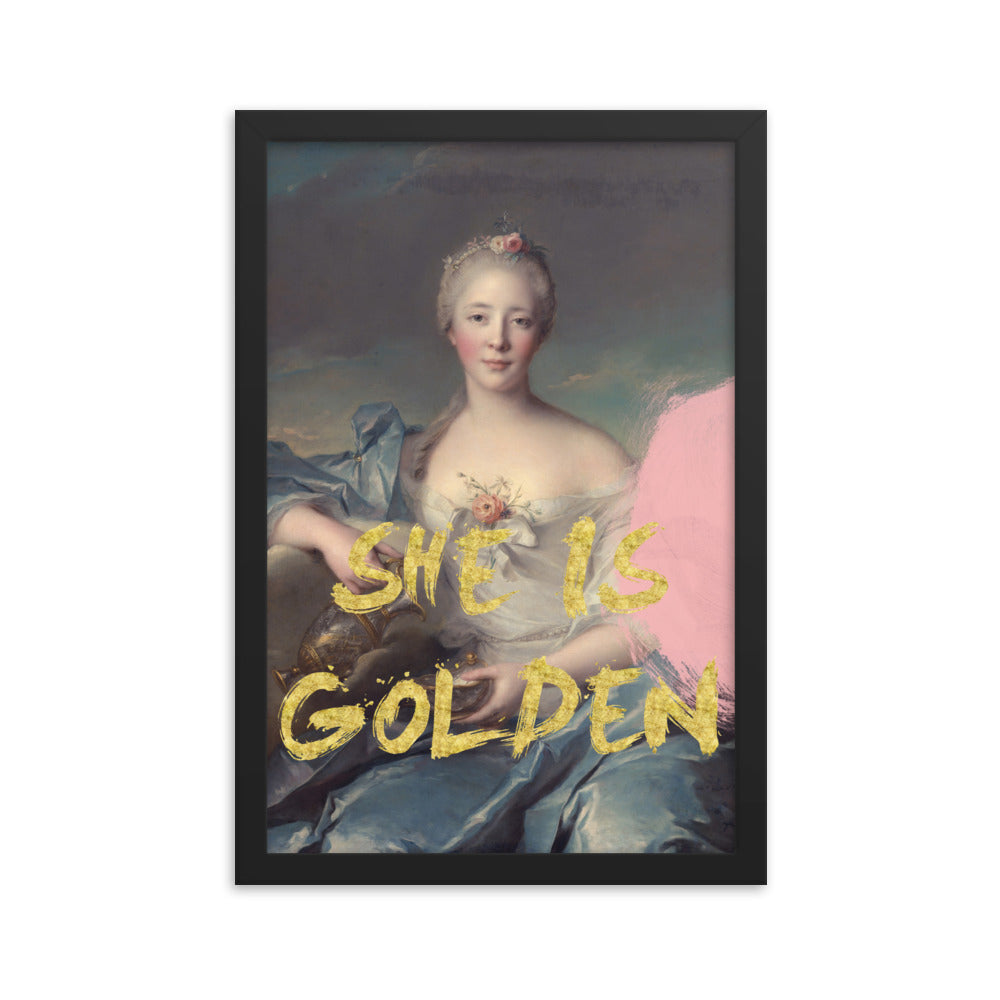 She Is Golden Altered Art Print