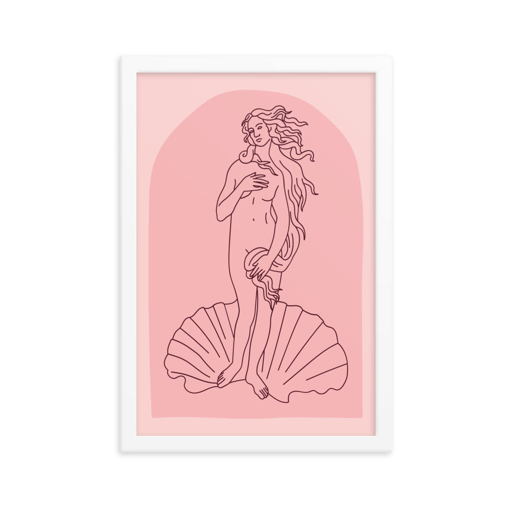 Pink Illustrated Venus Poster