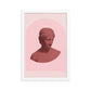 Red and Pink Ancient Statue Poster