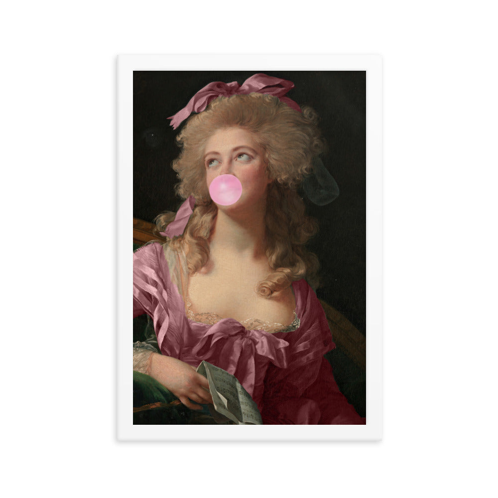 Pink Bubble-Gum Portrait Wall Poster