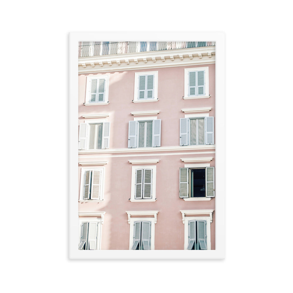 Pink Roman Building Poster Print
