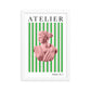 Pink and Green Striped Goddess Poster