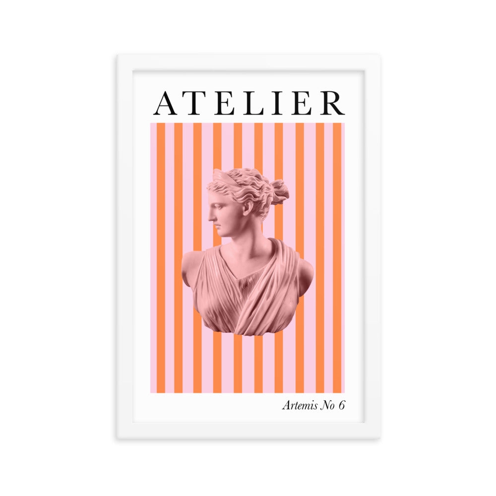Atelier Pink and Orange Striped Artemis Poster