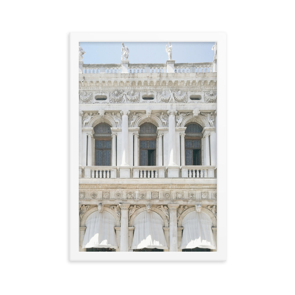 White Venetian Building Poster