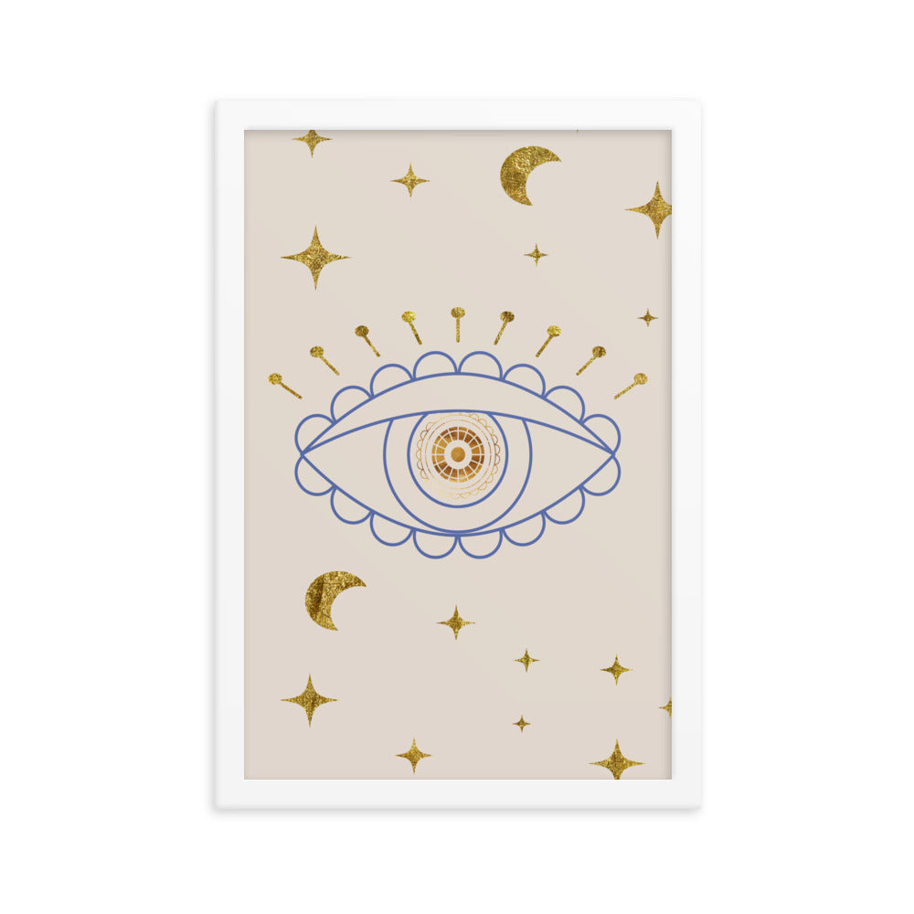 Blue and Gold Evil Eye Poster