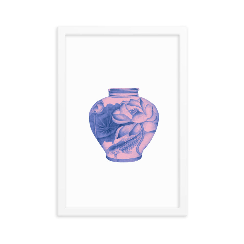 Purple Chinese Vase Wall Poster Print