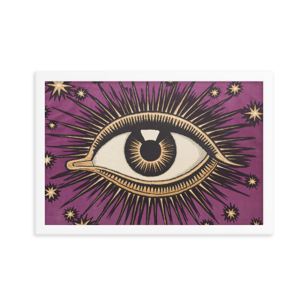 Purple All Seeing Evil Eye Wall Poster