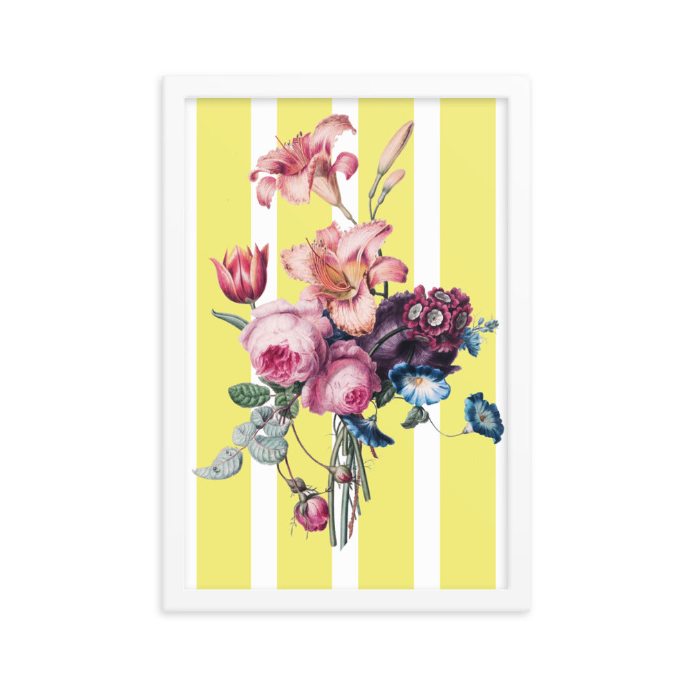 Striped Floral Poster