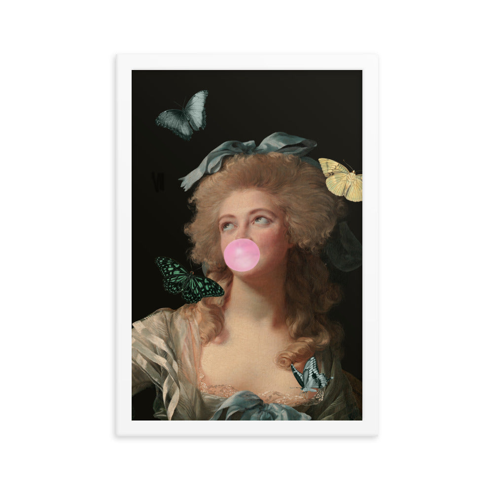 Butterly Madame Blowing Bubble-Gum Print