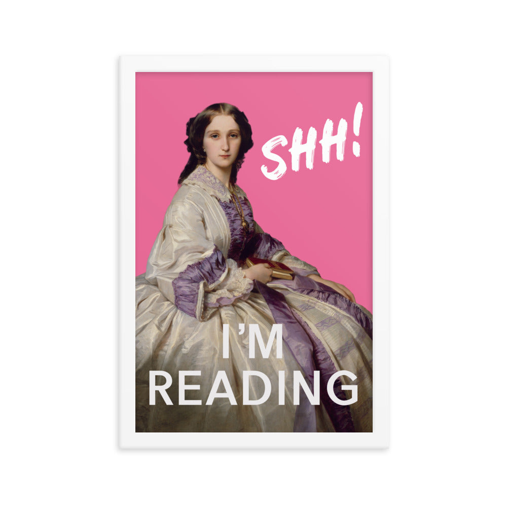 Shh, I'm Reading Hot Pink Poster