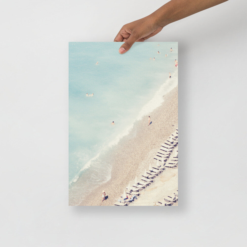 People on the Beach French Riviera Wall Poster Print