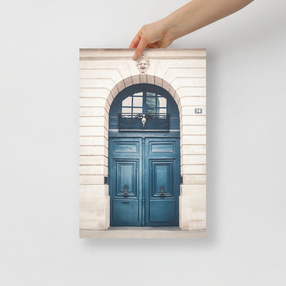 Paris Blue Door Wall Poster Print