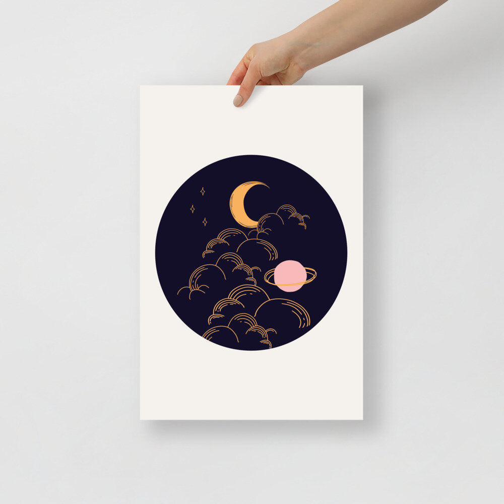Saturn Space Wall Poster Print