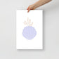 Beige and Lilac Clam Shell Wall Poster Print