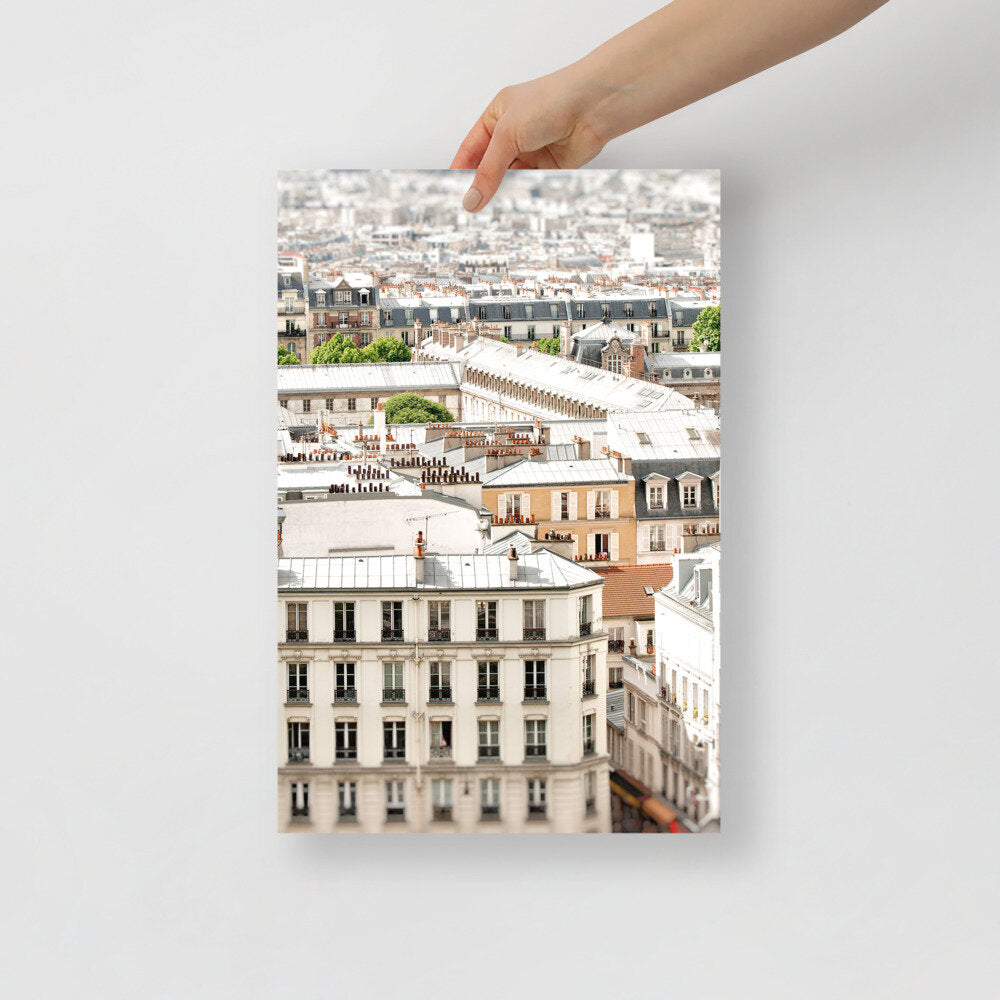 Paris Rooftops Wall Poster Print