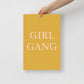 Girl Gang Pink and Yellow Wall Poster Print