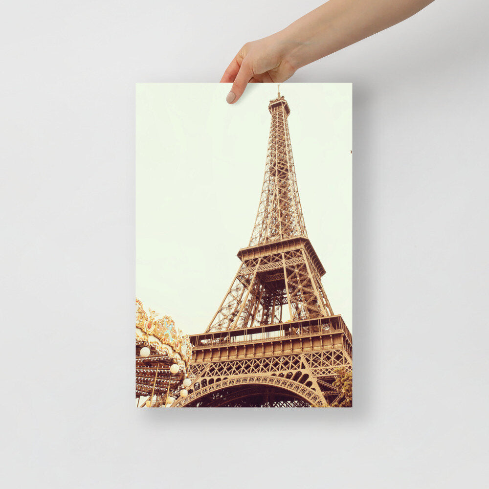 Eiffel Tower Carousel Wall Poster