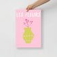 Pink and green Floral Poster