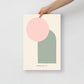 Pink and Green Modern Art Poster Print