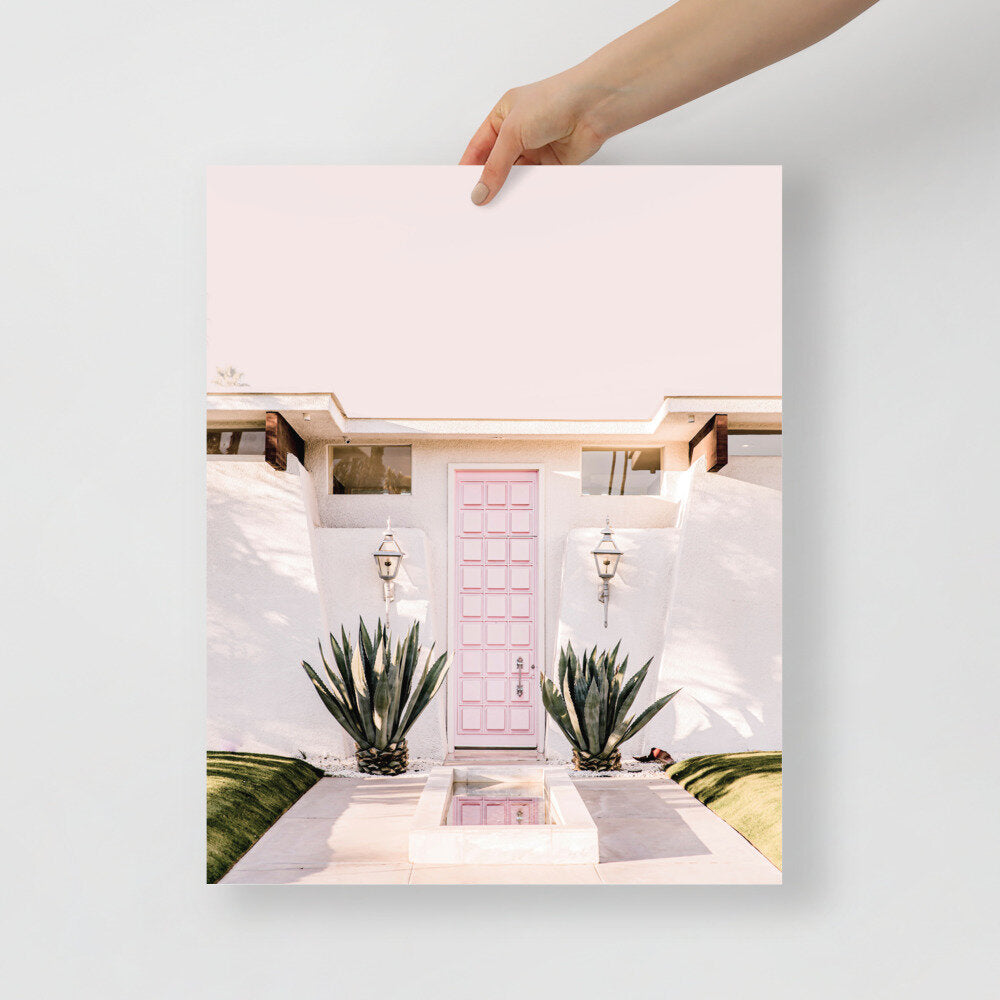 Pink Palm Springs Door Wall Poster Print