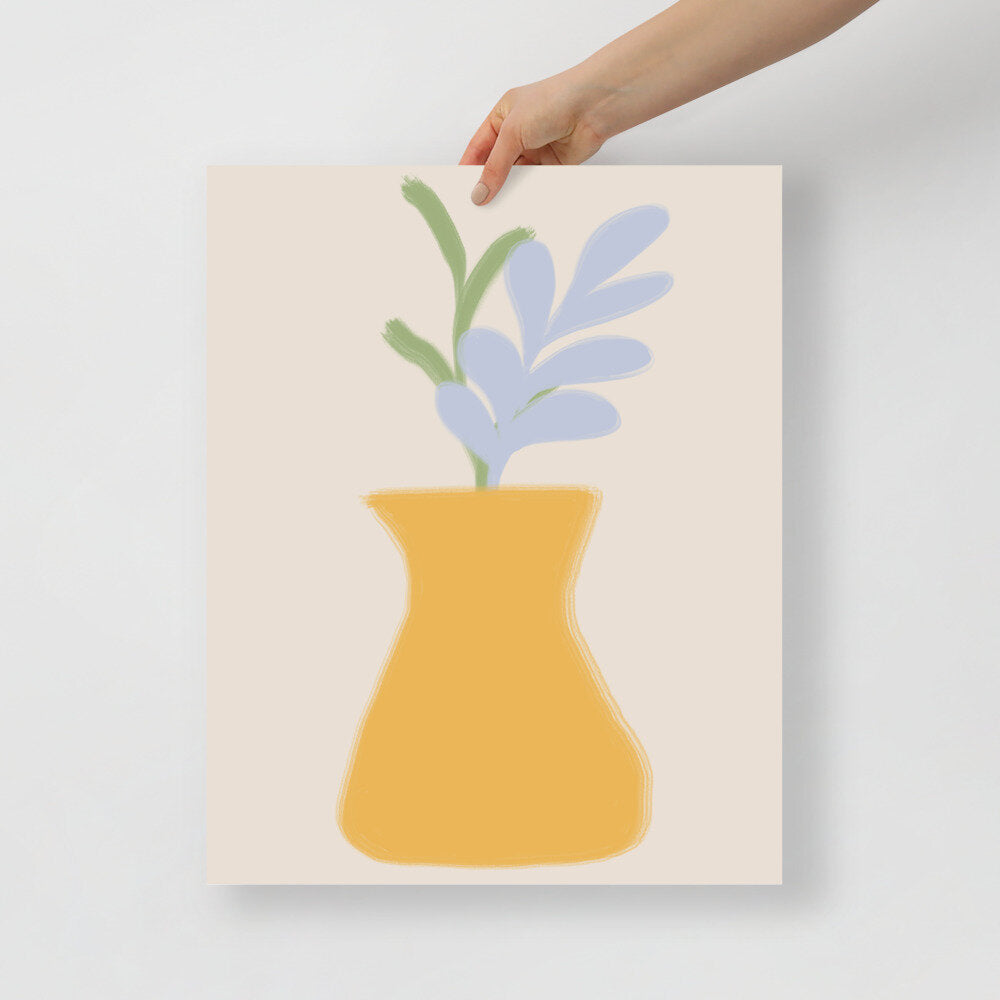 Yellow Vase of Flowers Poster
