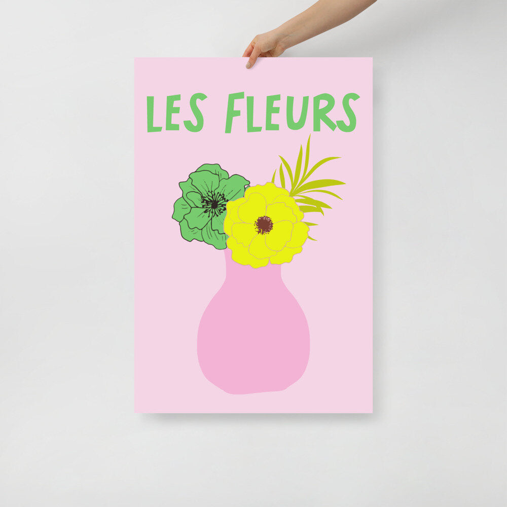 Floral 'Les Fleurs' Wall Poster Print