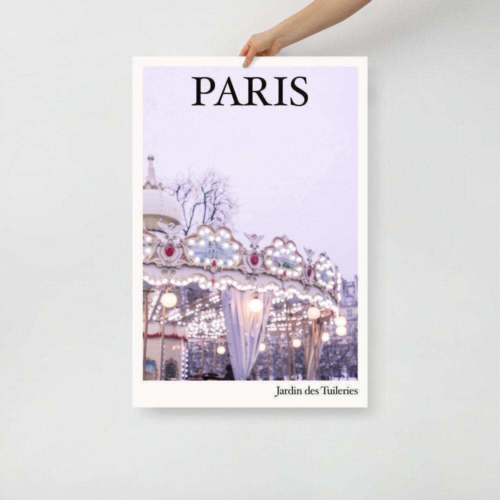 Paris Carousel Photographic Wall Poster Print