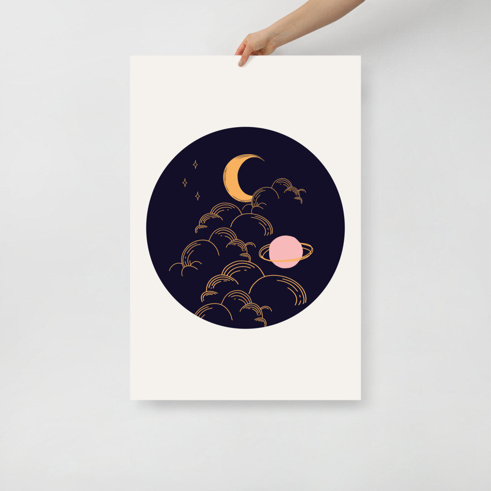 Saturn Space Wall Poster Print
