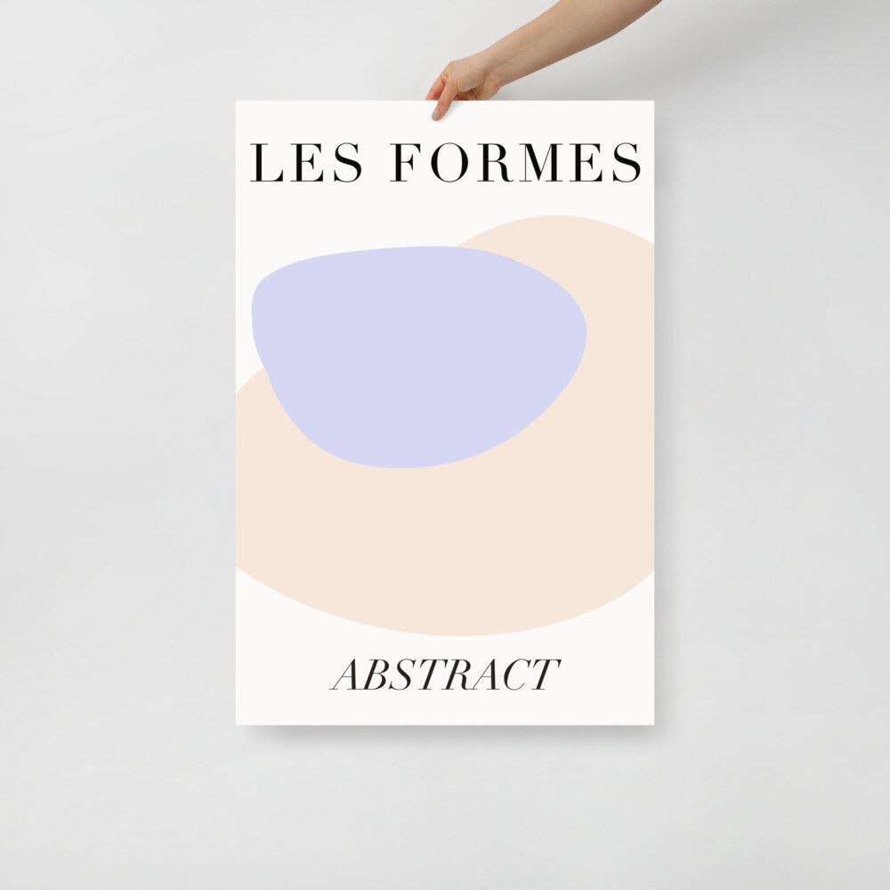 Beige and Lilac Abstract Poster