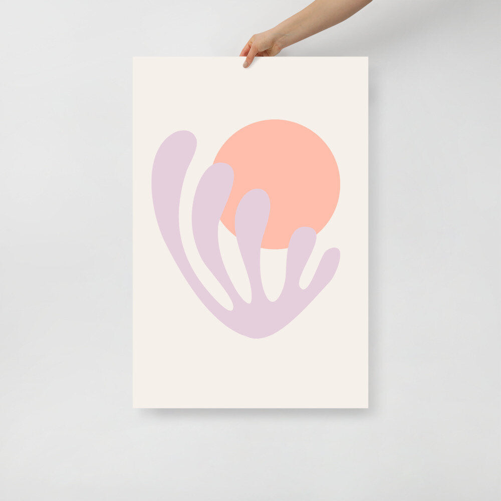 Pastel Abstract Sun Wall Poster