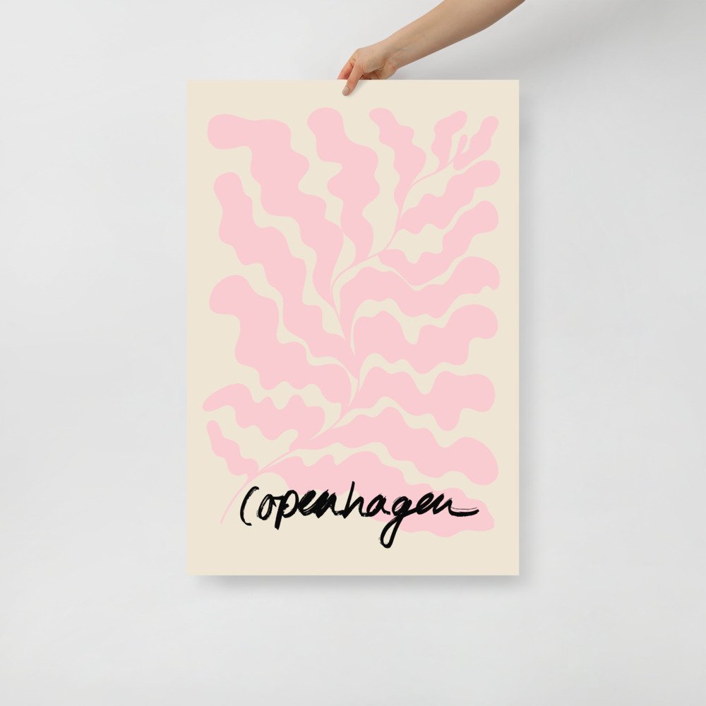 Copenhagen Pink Leaf Poster