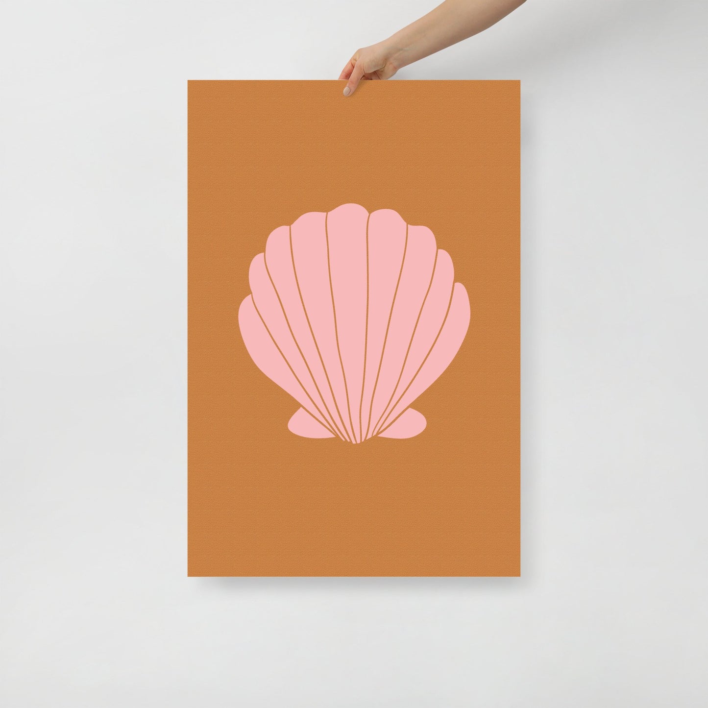 Terracotta Pink Clam Shell Wall Poster