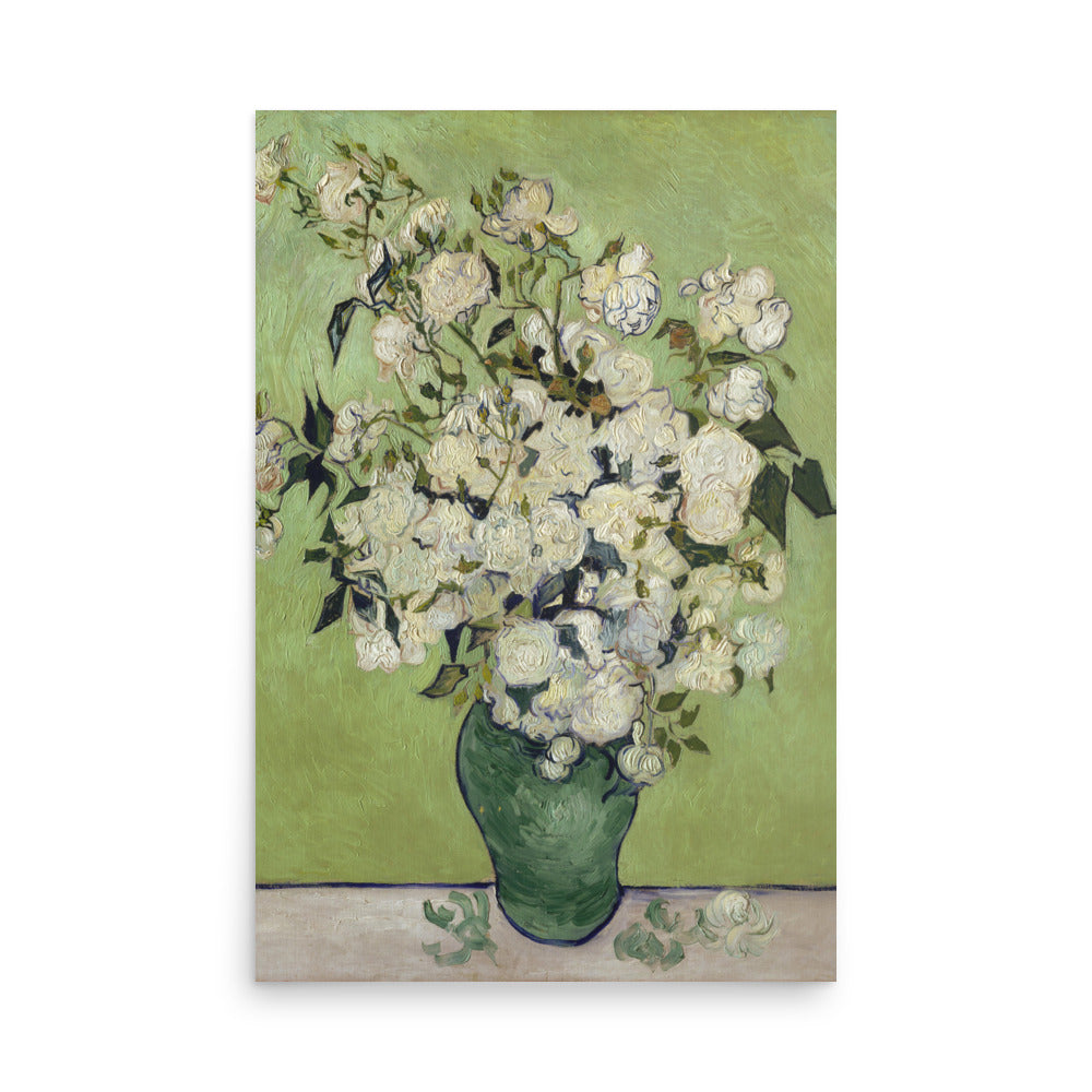 Green Van Gogh Roses Poster