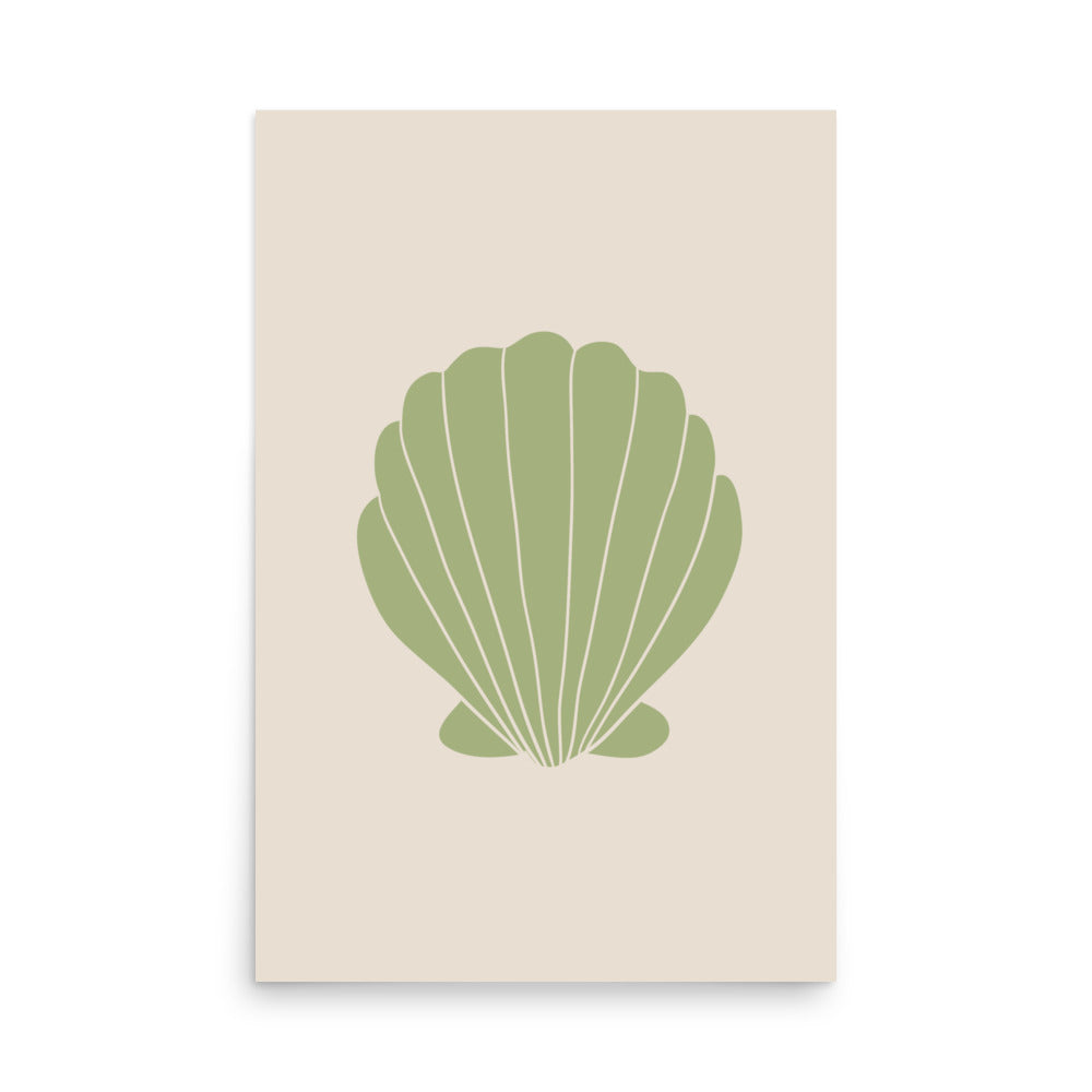 Green Clam Shell Poster