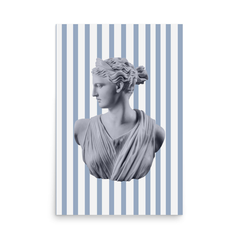 Blue Striped Artemis Poster