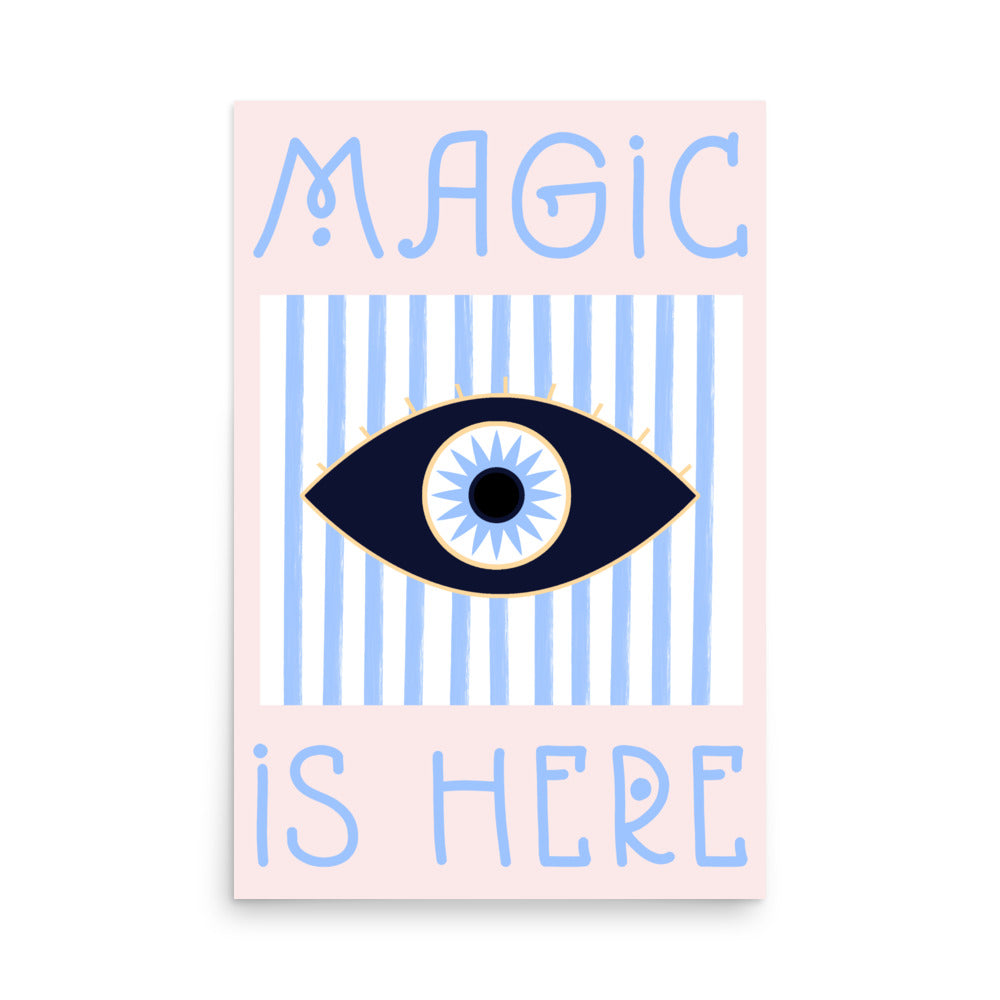 Pink and Blue Evil Eye Poster