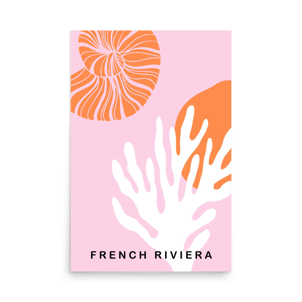 Pink and Orange Graphic Riviera Poster