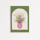 Floral Still Life Poster - Green and Pink