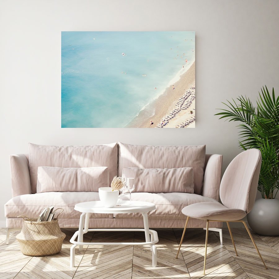 French Riviera Aerial Beach Canvas - Ready to hang