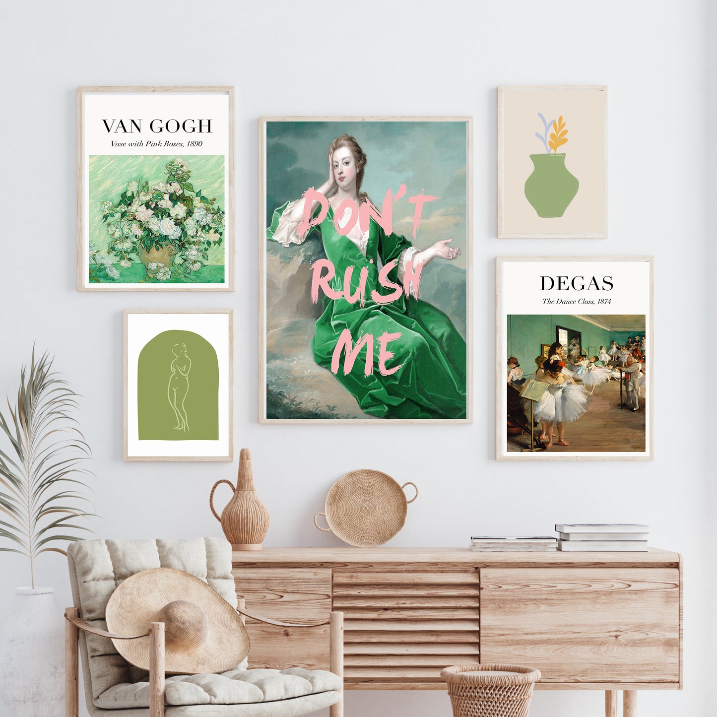 Green Gallery Wall Set of Five Prints