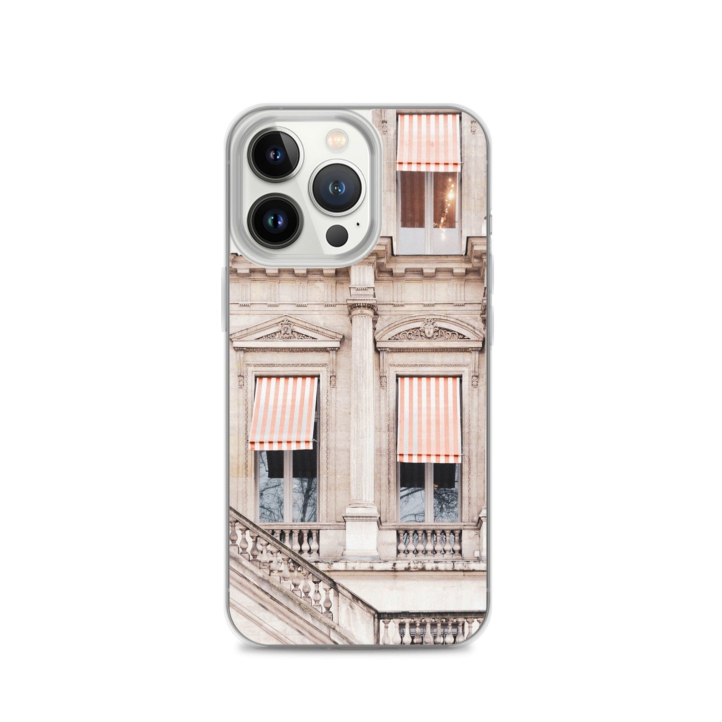Paris Orange and White Striped iPhone Case