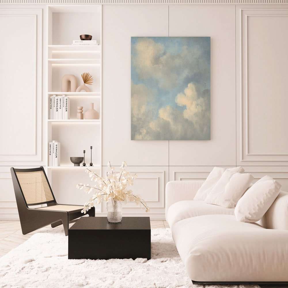 Blue and Beige Cloud Canvas - Ready to hang