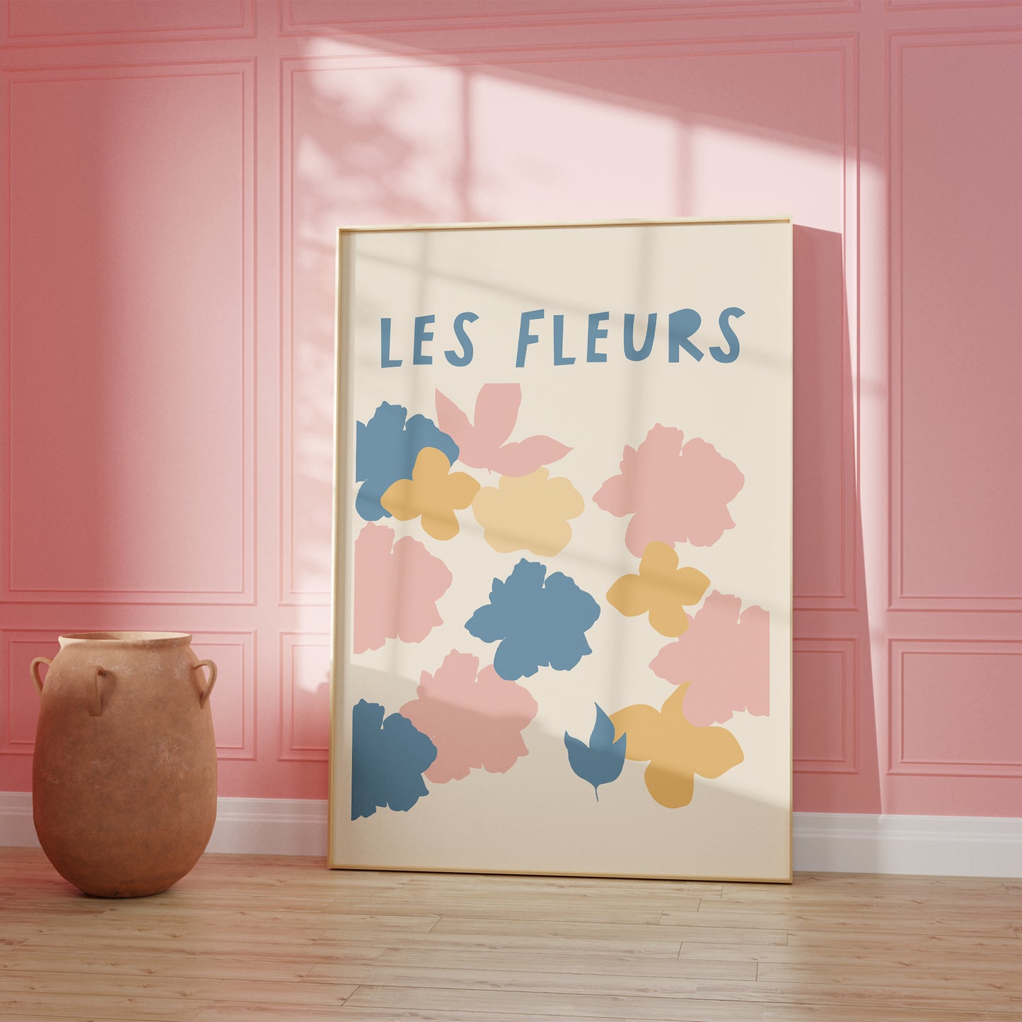 Pastel Les Fleurs Wall Poster Print