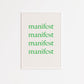 Green and Beige Manifest Wall Poster