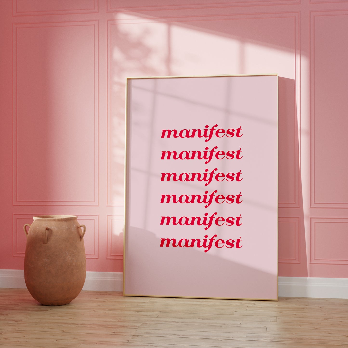 Pink and Red Manifest Poster