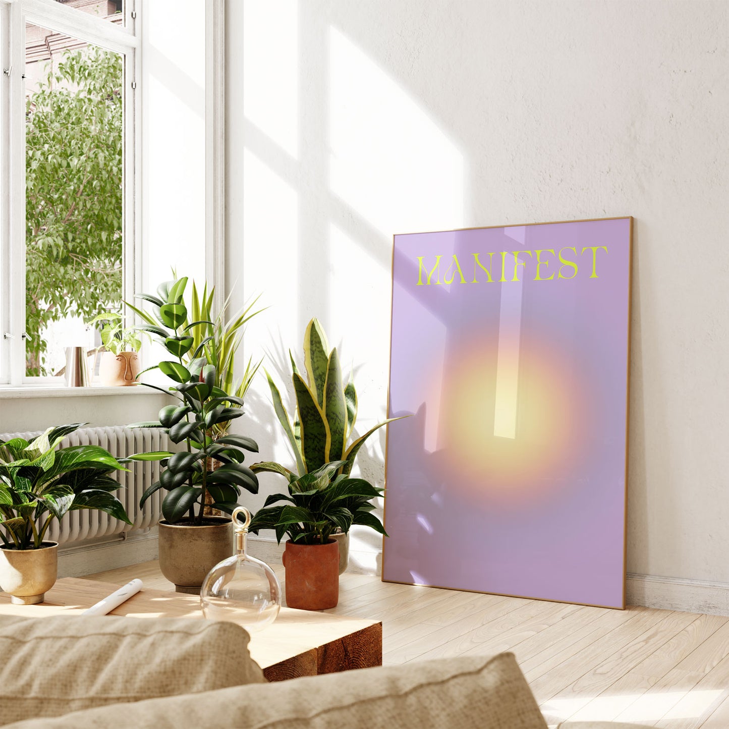 Neon and Purple Manifest Wall Poster