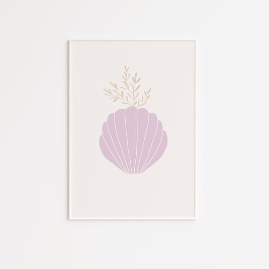 Nordic Pastel Clam Shell Vase Poster