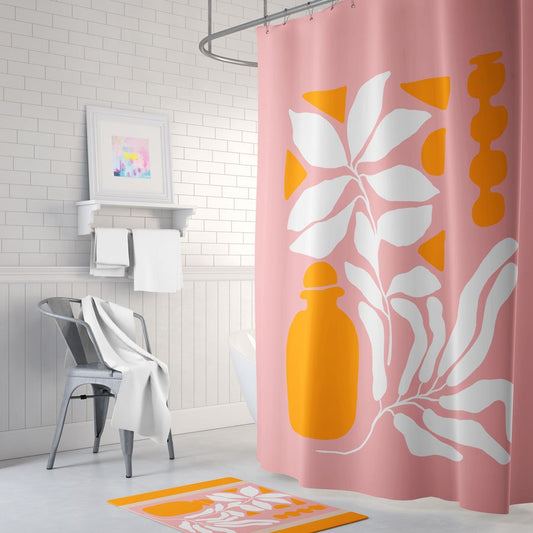 Orange and Pink Shower Curtain