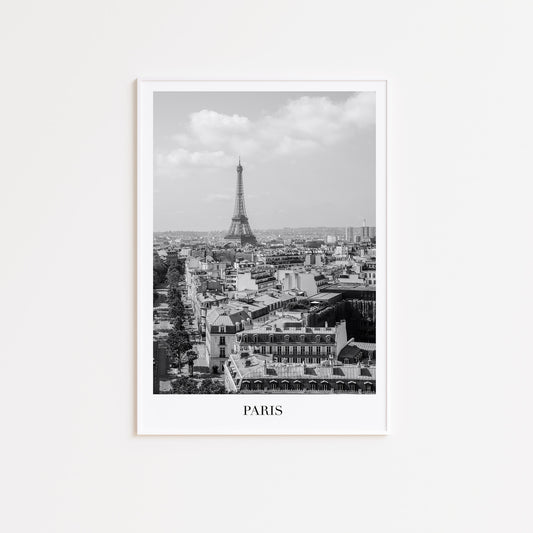 Black and White Paris Poster