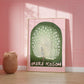 Pink and Green Peacock Wall Poster